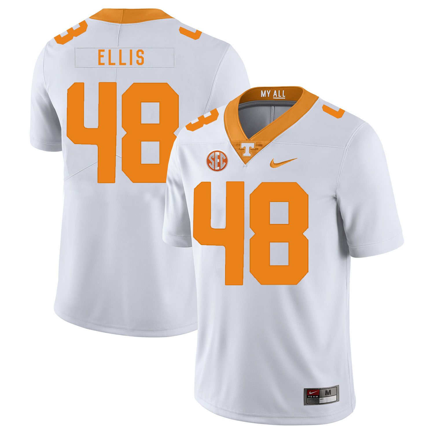 Men Tennessee Volunteers #48 Ellis White Customized NCAA Jerseys